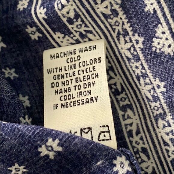 Max Studio sleeveless tunic top Navy/White print M - Picture 8 of 8